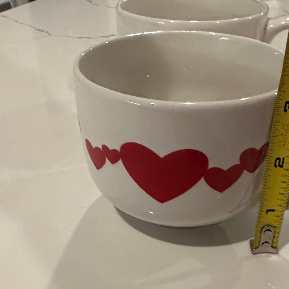 Vintage Set of Red Heart Ceramic Mugs (2) - Picture 10 of 12